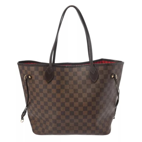 LOUIS VUITTON Damier Never Full MM Tote Bag Brown - Picture 1 of 12